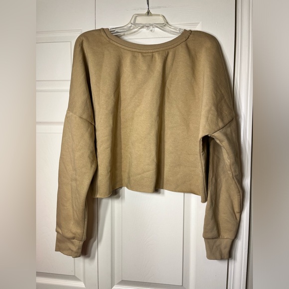 Nordstrom Abound Grand Slam Crop Sweatshirt Pullover Beige Crew Women's 2X - Picture 6 of 7